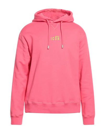 Dsquared2 Icon Man Sweatshirt Fuchsia Size M Cotton, Elastane In Pink