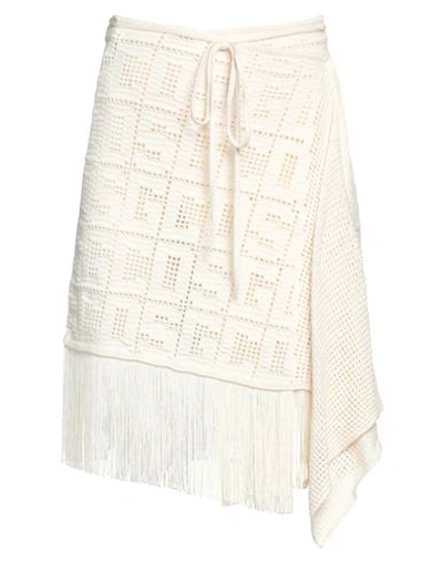 Gcds Woman Mini Skirt Ivory Size Xl Cotton, Acrylic In White