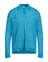 Bonsai Man Sweater Azure Size L Rayon, Polyamide In Blue