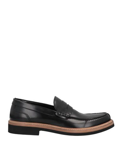 Gaen Man Loafers Black Size 9 Soft Leather