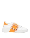 Roger Vivier Woman Sneakers White Size 8.5 Leather In White
