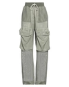 OFF-WHITE OFF-WHITE WOMAN PANTS MILITARY GREEN SIZE 8 POLYAMIDE, VISCOSE, ELASTANE, VIRGIN WOOL