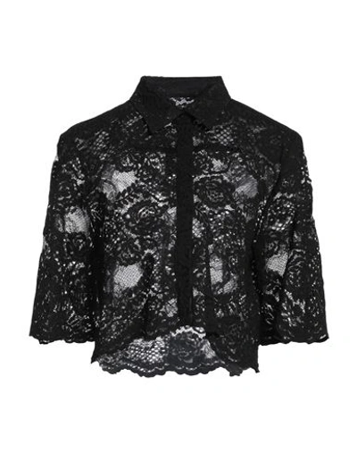 Msgm Woman Shirt Black Size 6 Polyamide, Cotton