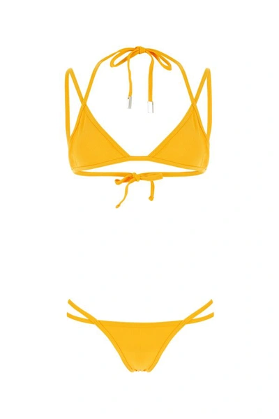 Attico The  Woman Yellow Stretch Nylon Bikini