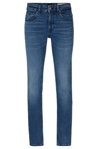 Hugo Boss Slim-fit Jeans In Dark-blue Italian Denim In Dark Blue