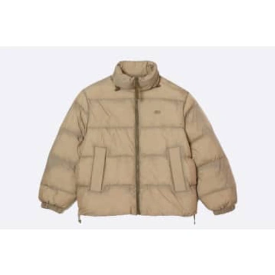 Lacoste Unisex Short Waterproof Puffer Jacket - M In Beige