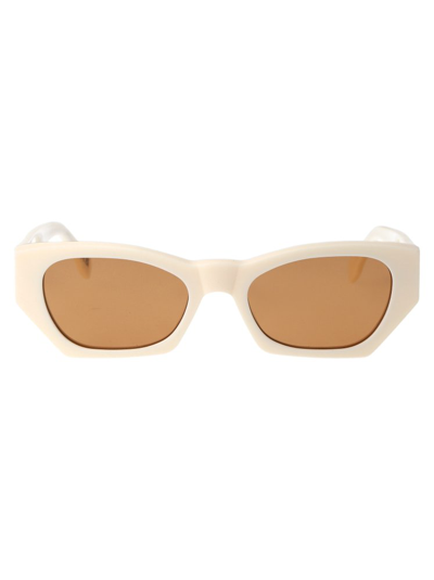 Retrosuperfuture Irregular Frame Sunglasses In White