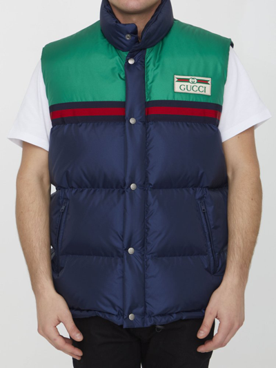 Gucci Colour-block Padded Down Gilet In Multicolor