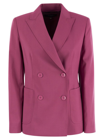 Weekend Max Mara Womens Fuchsia Nervoso Double-breasted Wool Blazer