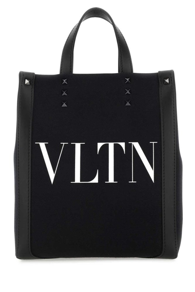 Valentino Garavani Valentino Logo Printed Tote Bag In Black