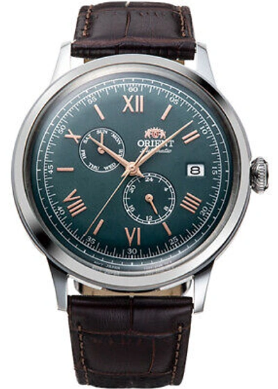 Pre-owned Orient Bambino Automatic Mechanical Rn-ak0703e Green Men's Watch In Box