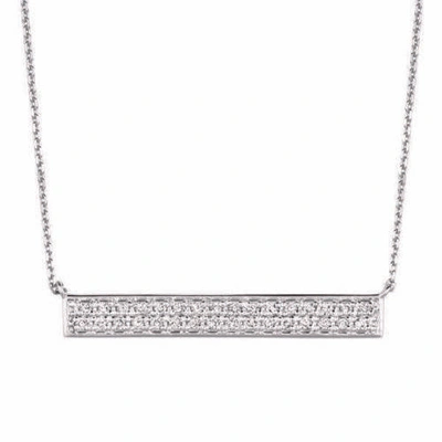 Pre-owned Morris 0.40 Carat Natural Diamond Bar Necklace 14k White Gold Si 18 Inches Chain