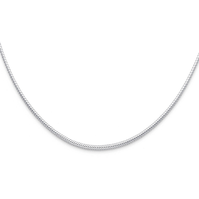 Pre-owned Omega Real 14k White Gold 2mm Sparkle  Necklace Chain 17" Inch For Women 2 Mm