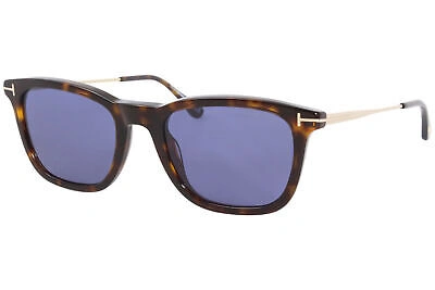Pre-owned Tom Ford Arnaud-02 Tf625 52v Sunglasses Men's Dark Havana-rose Gold/blue Lenses