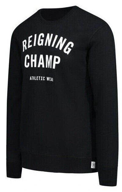 Pre-owned Reigning Champ Crew Neck Logo Sweatshirt Gym Workout Boxing Black Size Large