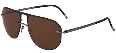 Pre-owned Silhouette Accent Shades 8704 Black/brown Onesizefitsall Men Sunglasses