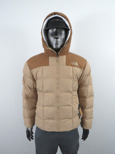 Pre-owned The North Face Mens  Lhotse Reversible Hooded Insulated Puffer Jacket - Khaki In Khaki Tan / Utility Brown