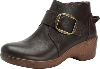 Pre-owned Alegria By Pg Lite Alegria Symone Womens Leather Wedge - Stylish Arch Support Everyday Bootie -... In Espresso