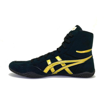 Pre-owned Asics Wrestling Boxing Shoes 1083a001 Black/gold In Box From Japan