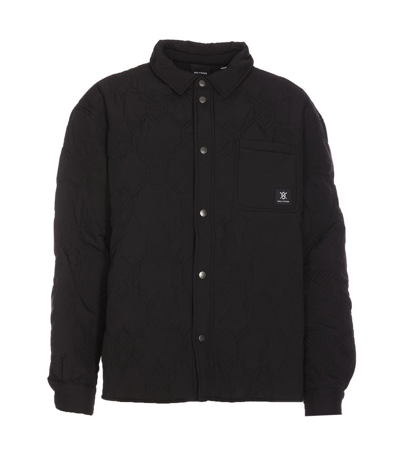 Daily Paper Logo-patch Quilted Jacket In Black