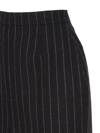 Saint Laurent Pencil Skirt In Striped Flannel In Antrachite