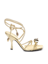 Bottega Veneta Adam Lace Up Sandal In Gold