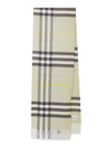 BURBERRY BURBERRY LOGO PATCH CHECKED FRINGED SCARF