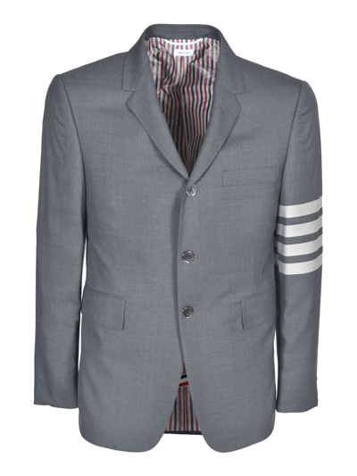 Thom Browne Contrasting Bands Jacket In Grey