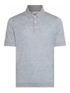 Brunello Cucinelli Mélange Piqué Cotton Polo Shirt In Grey