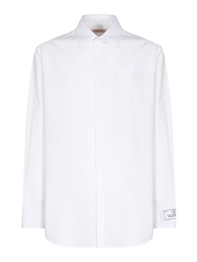 Valentino Sartorial Label Cotton Shirt In White