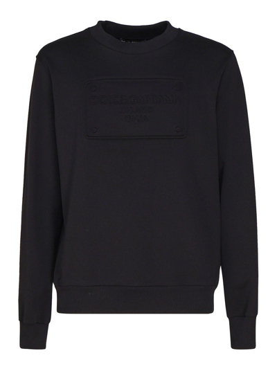 Dolce & Gabbana Jersey Sweatshirt With Logo In Negro