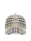 Burberry Check Pattern Baseball Cap In Black