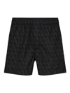 Valentino Nylon Swimsuit With Toile Iconographe Print In Black