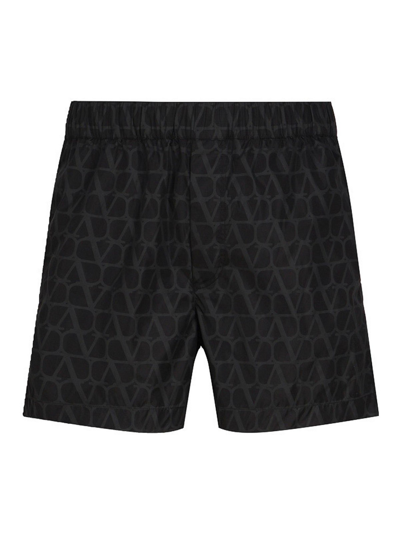 Valentino Toile Iconographe Swim Shorts In Black