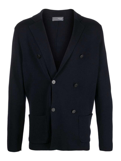 Drumohr Double-breasted Blazer In Dark Blue