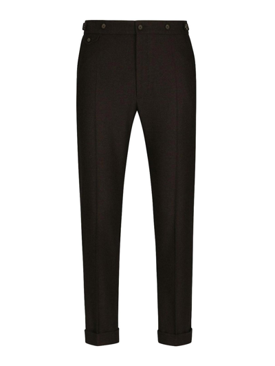 Dolce & Gabbana Pressed-crease Tailored Trousers In Brown