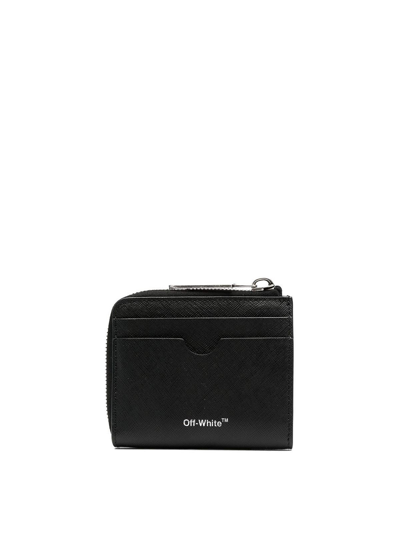 Off-white Leather Wallet In Black