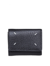 Maison Margiela Wallet In Black Leather In Black