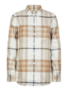 Burberry Check Cotton Button-down Shirt In White