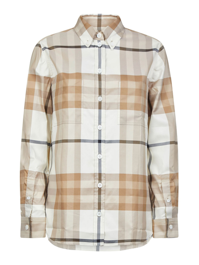 Burberry Check Cotton Button-down Shirt In Multi-colored