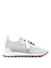 Brunello Cucinelli Women's Textile Sneakers In Silver