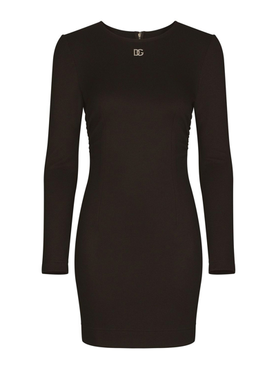 Dolce & Gabbana Zipped Short Dress In Negro
