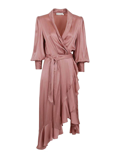 Zimmermann Midi Dress In Pink