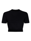 GIVENCHY BLACK STRETCH JERSEY CROPPED T-SHIRT