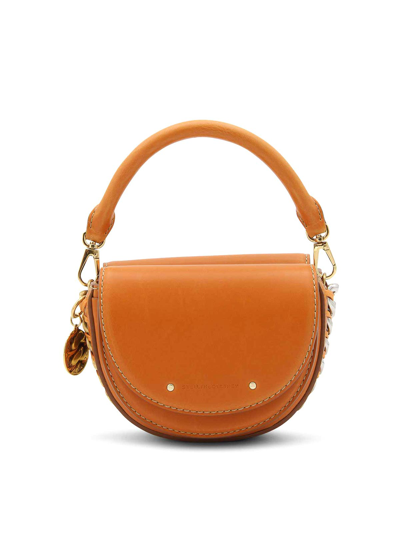Stella Mccartney Orange Faux Leather Frayme Shoulder Bag In Pink