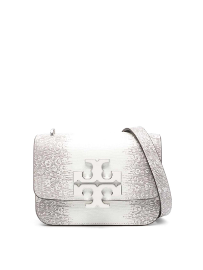 Tory Burch Eleanor Lizard Small Shoulder Bag In White