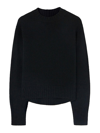 Jil Sander Cashmere Crew Neck Sweater In Negro