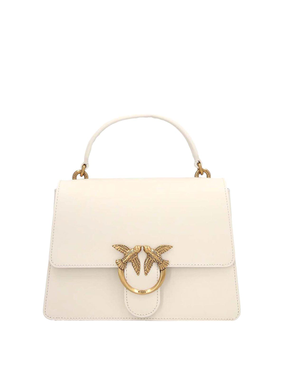 Pinko Classic Love One Top Handle Light Simply Bag In White
