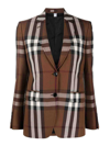 Burberry Exploded Check Single-breasted Blazer In Brown