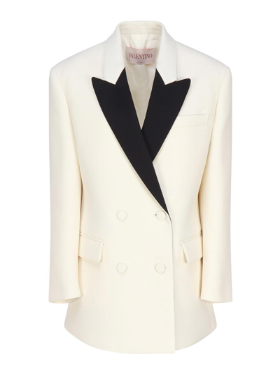 Valentino Wool Blazer In White